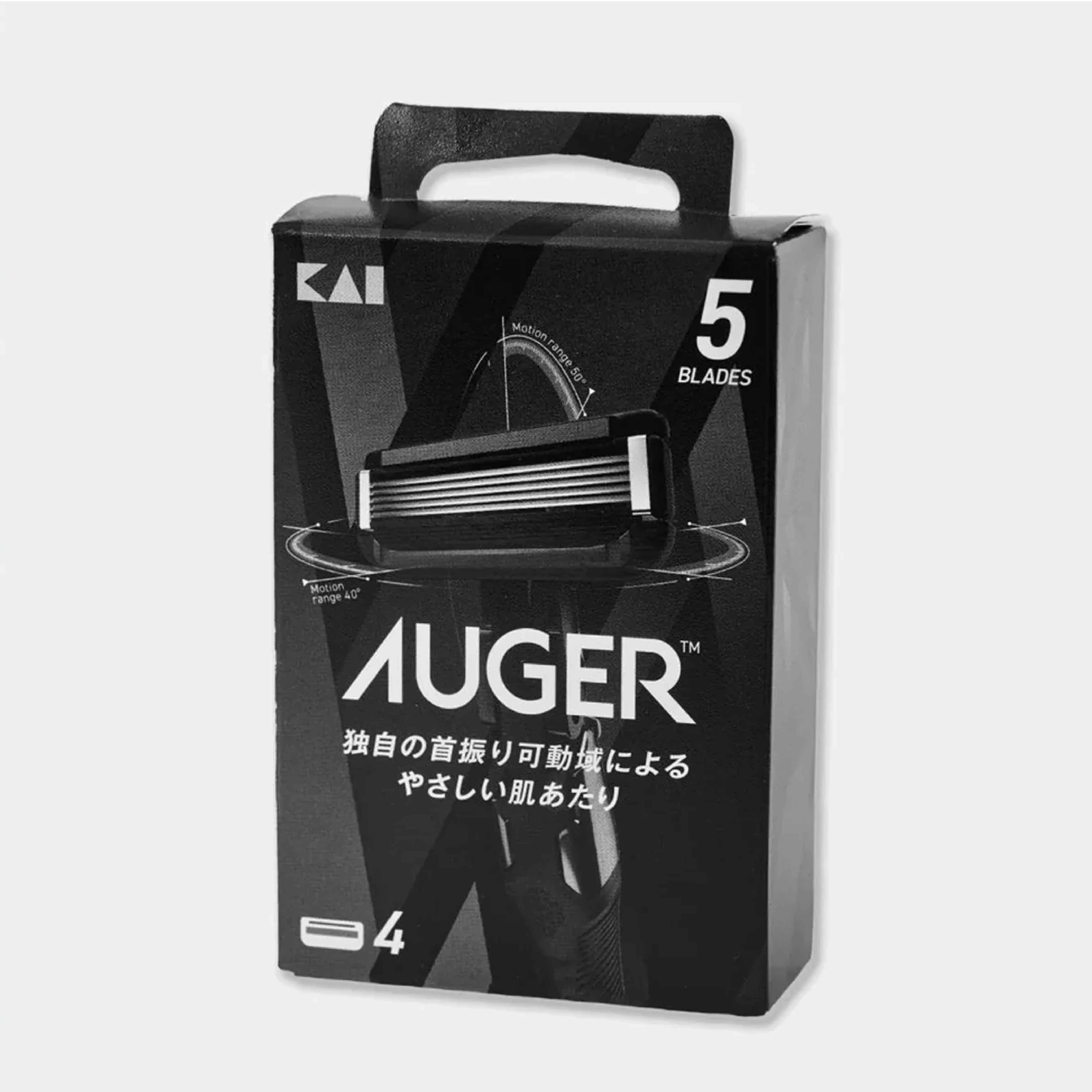 KAI Auger Razor Cartridges for Men (4 Pieces)
