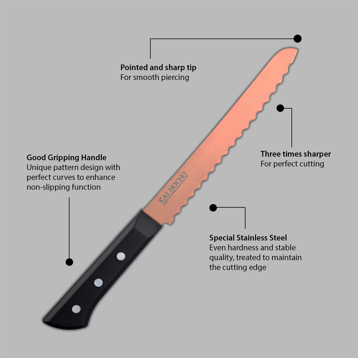 Kai Luxury Series Bread knife Rose Gold (000IN9022)