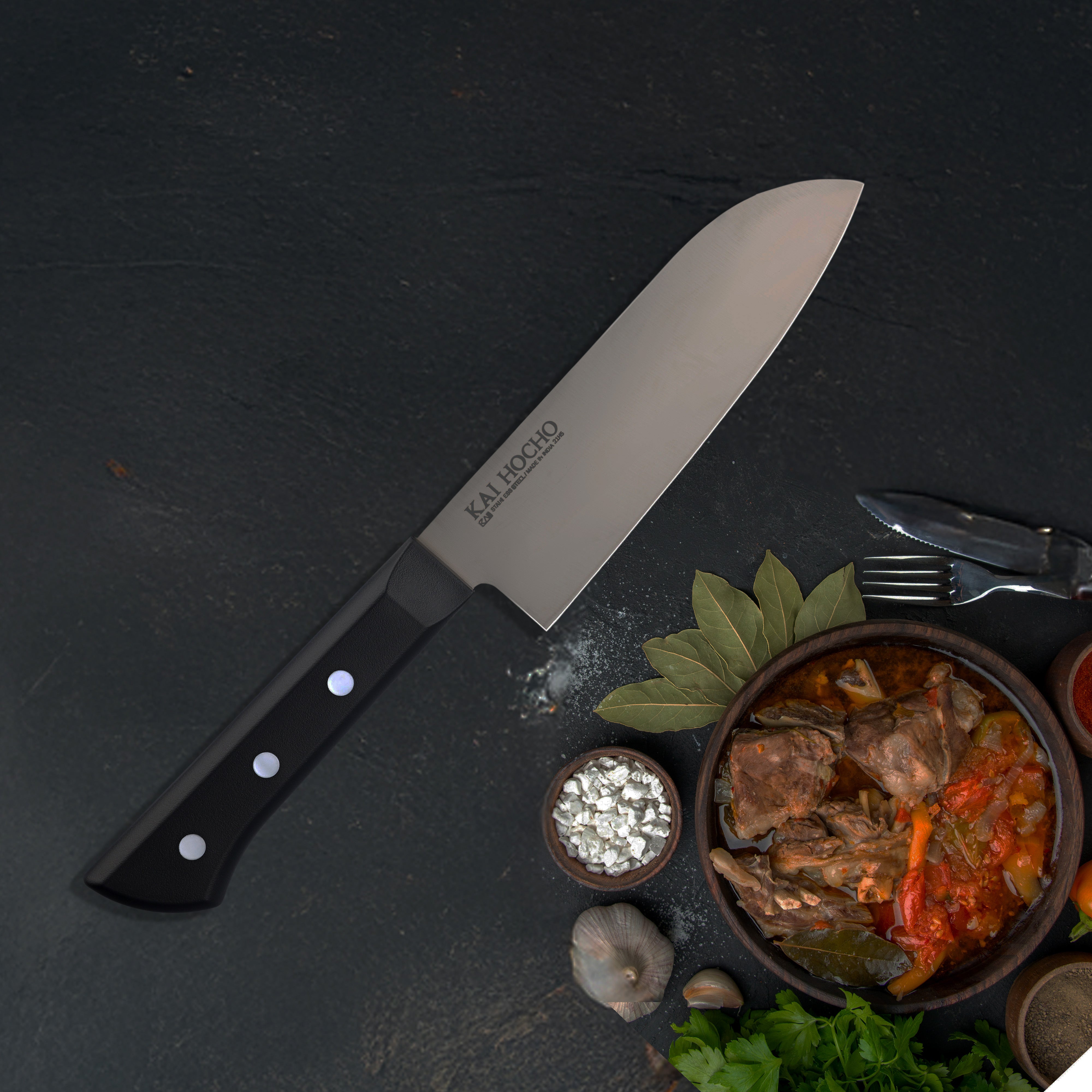 Kai Luxury Series Santoku Knife Black-Small (000IN9030)