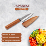 Kai Premium Japanese Fruit Knife with Cherry Wood Handle