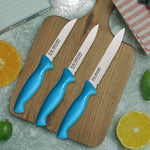 Kai Stainless Steel Kitchen Knife Set, 3-Piece, Blue