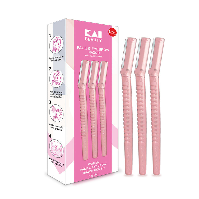 Kai Face & Eyebrow Razor for Women (Pack of 3)