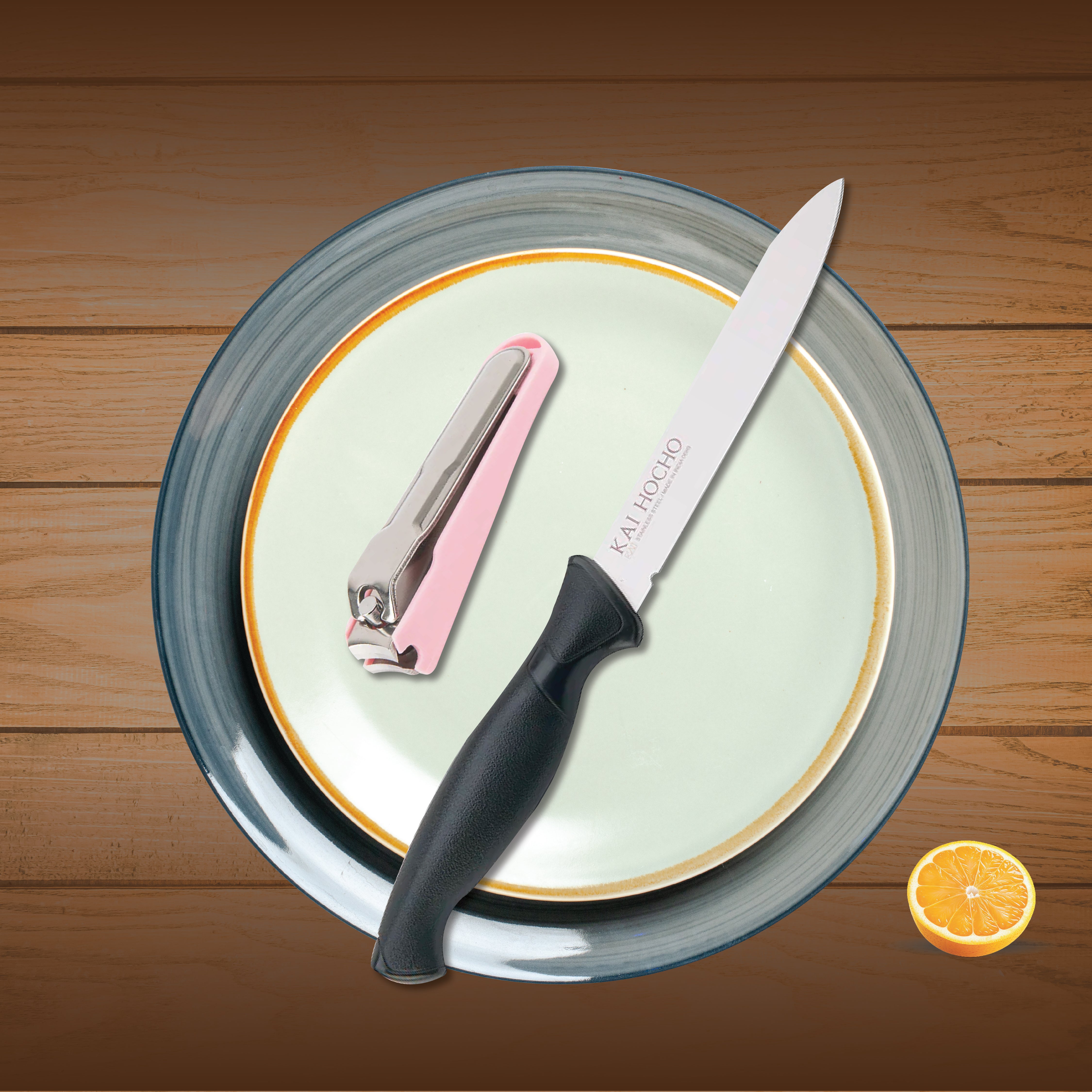 Kai Kitchen Knife with Nail Clipper (Small) Combo