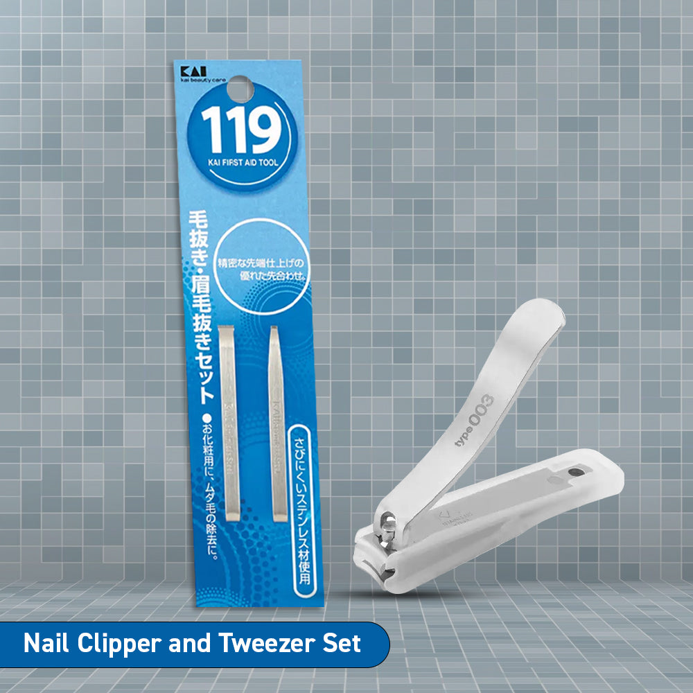 Kai Tweezer Set with Nail Clipper Stainless-steel (Type -003)