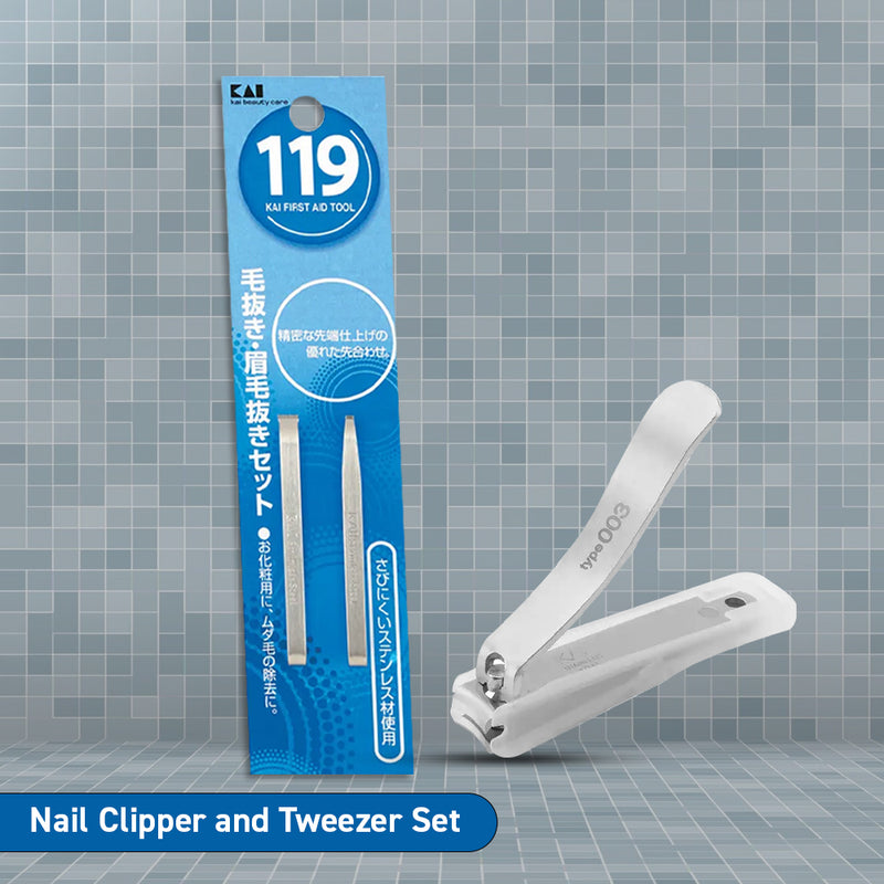 Kai Tweezer Set with Nail Clipper Stainless-steel (Type -003)