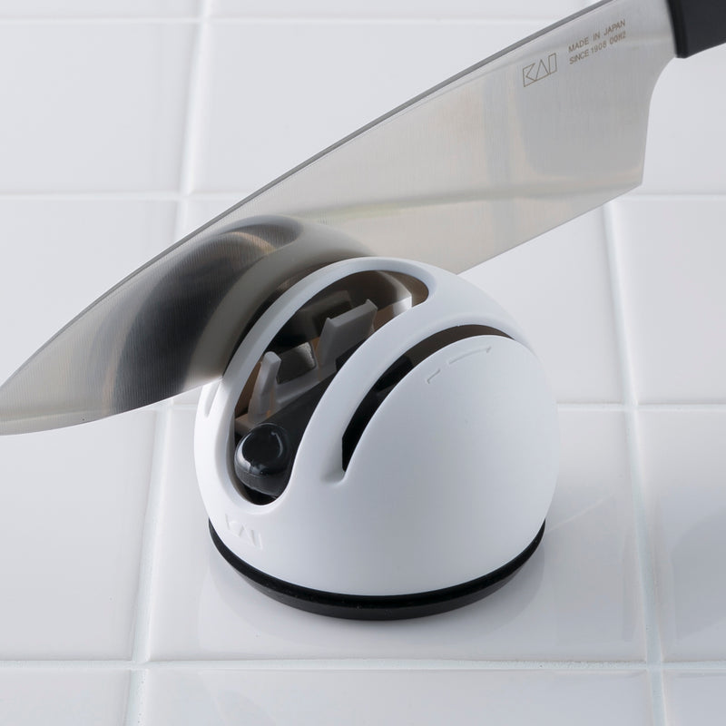 KAI Japan Q-Sharpener, Manual Knife Sharpener White