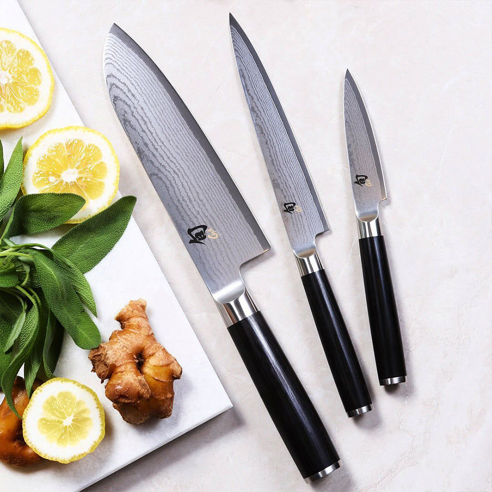 Kai Shun Classic Kitchen Knife Set (Santoku 7'', Utility 6'' and Paring Knife 3.5'')