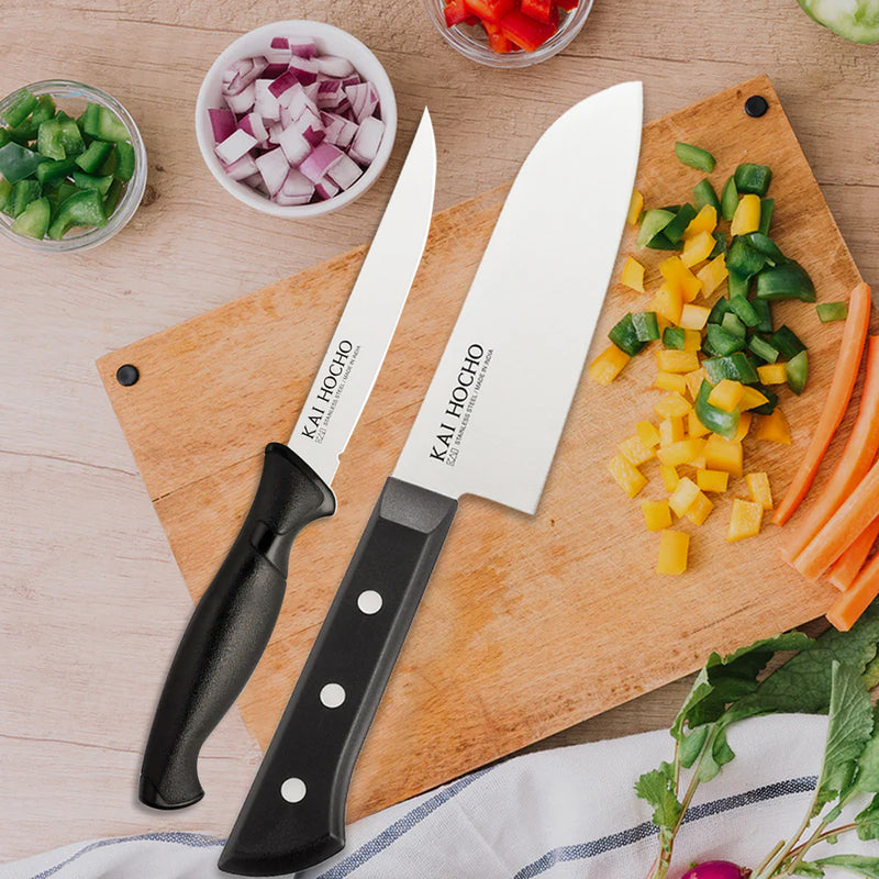 Kai Hocho Premium Santoku Knife with Slicing Knife