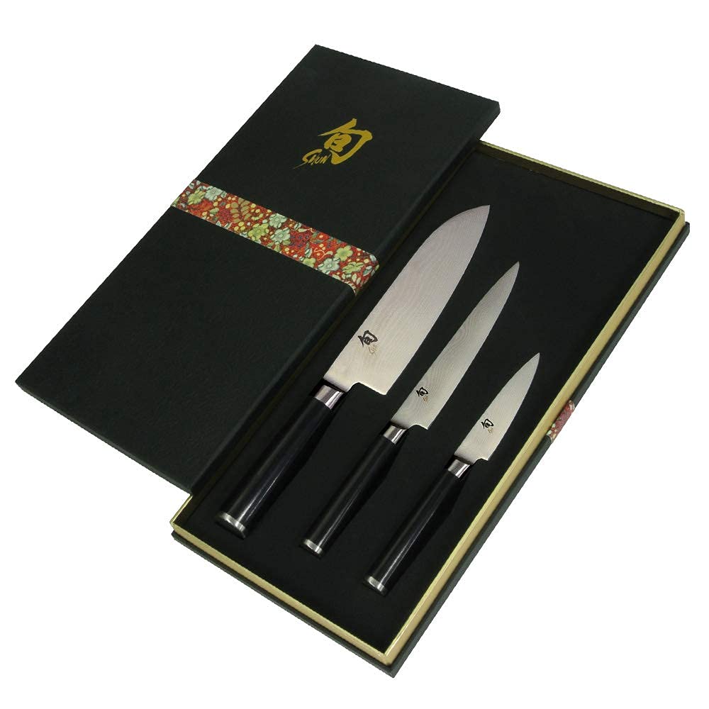 Kai Shun Classic Kitchen Knife Set (Santoku 7'', Utility 6'' and Paring Knife 3.5'')
