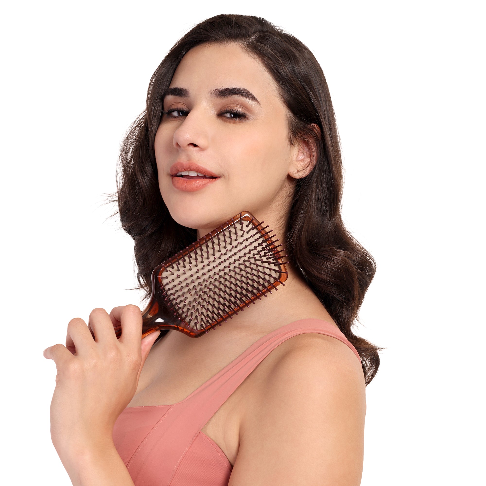 KAI Air Cushion Paddle Brush (Medium)-Brown