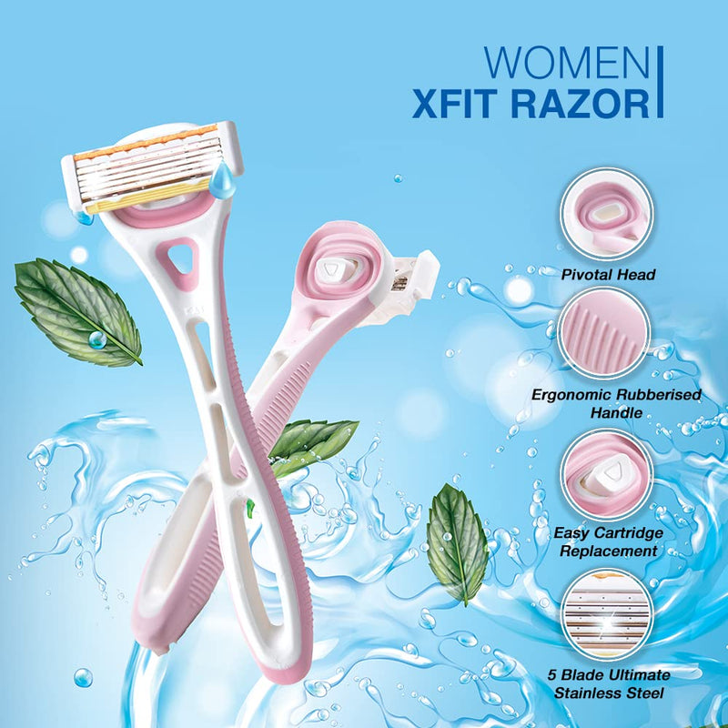 Kai Xfit Women 5 Blades Body Razor With 2 Cartridge