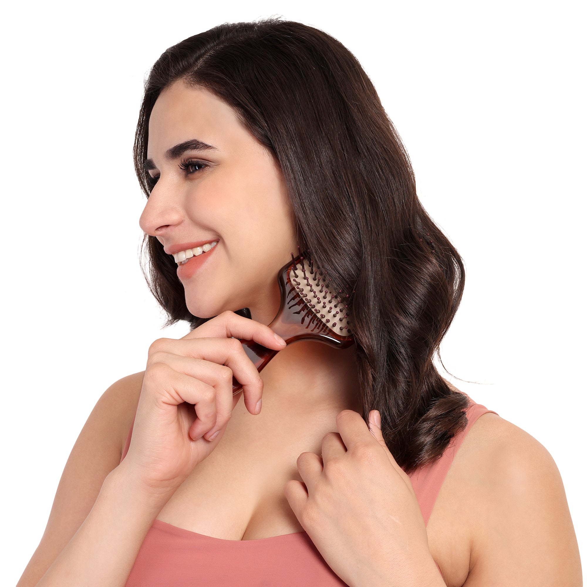KAI Air Cushion Paddle Brush (Medium)-Brown