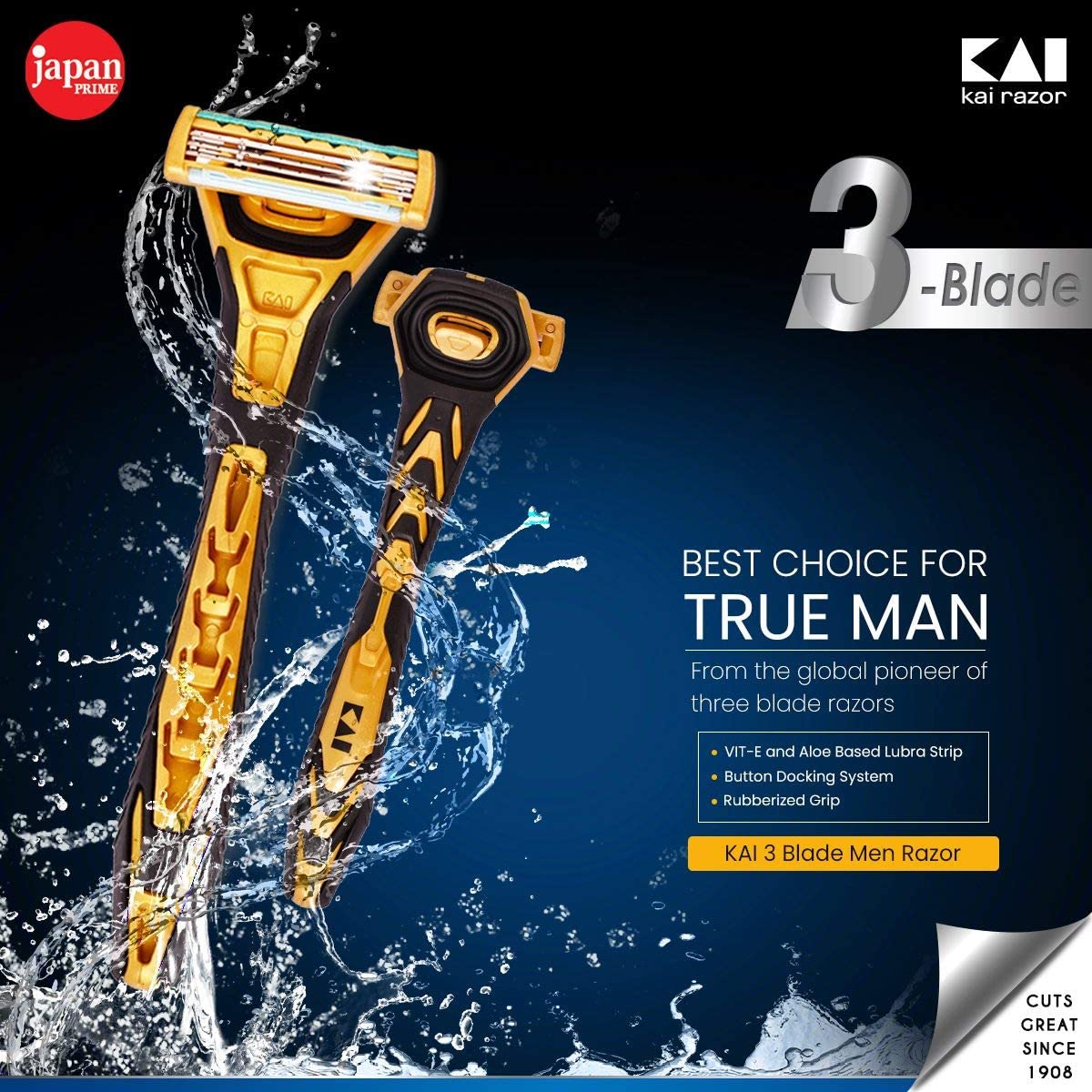 Kai Kamisori 3 Blade Men RAZOR (2pcs pack) - Men Razor