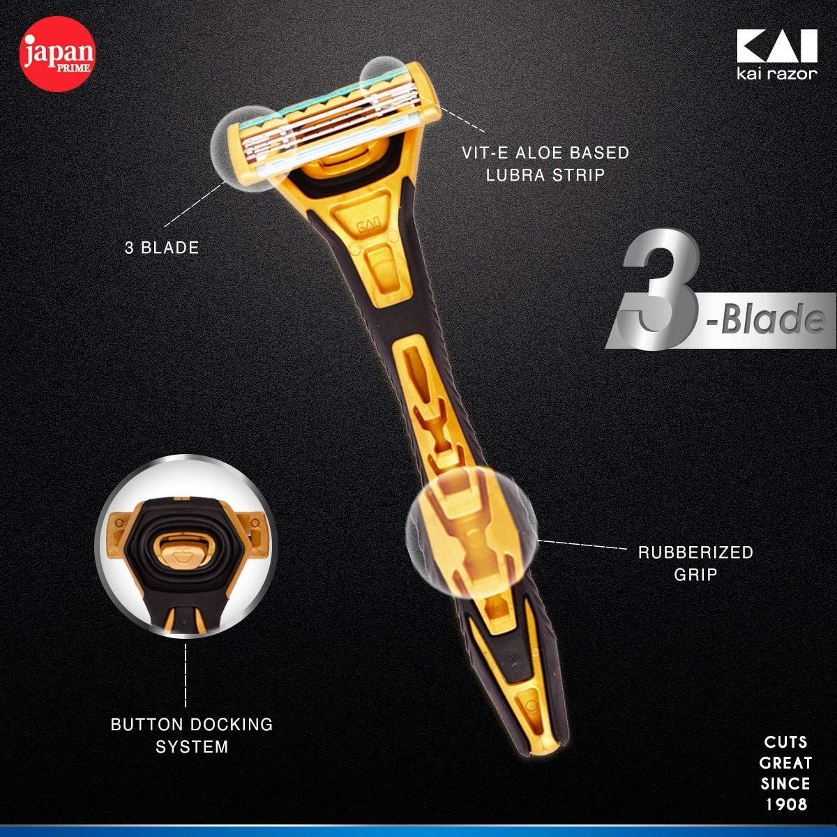 Kai Kamisori 3 Blade Men RAZOR (2pcs pack) - Men Razor