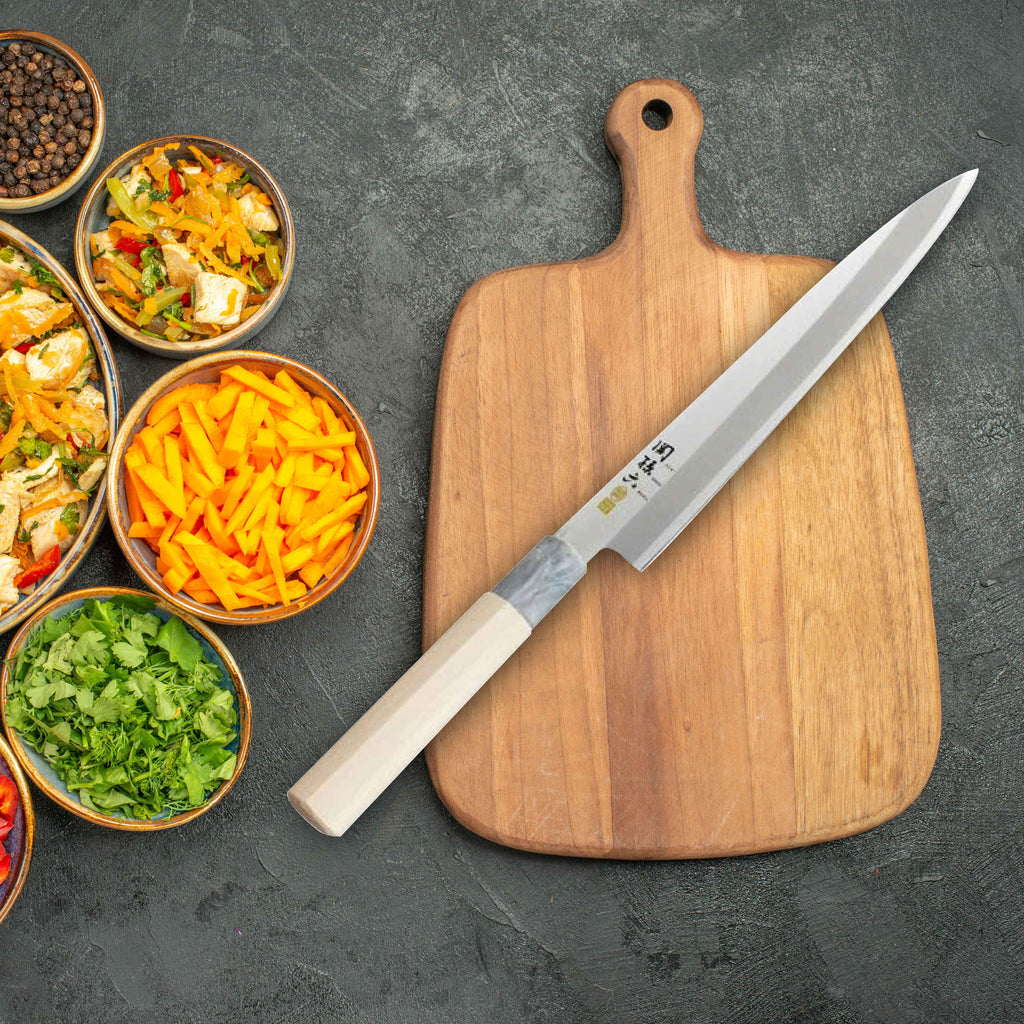 CHEF AKIYAMA ORIGINAL JAPANESE KNIFE 燕三条 Akai chef knife / nakiri / kiritsuke set of 3 knives – Chefstore