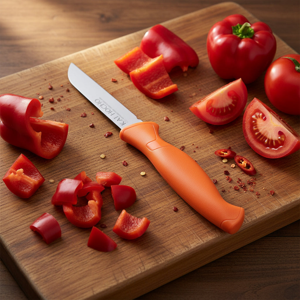 Kai Hocho Vegetable Knife Short Orange