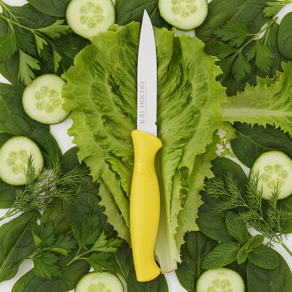Kai Kitchen Knife Short, Yellow