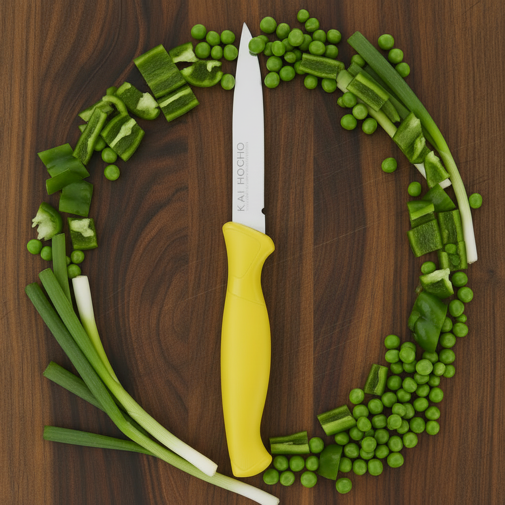 Kai Kitchen Plain Knife (Short, Yellow)