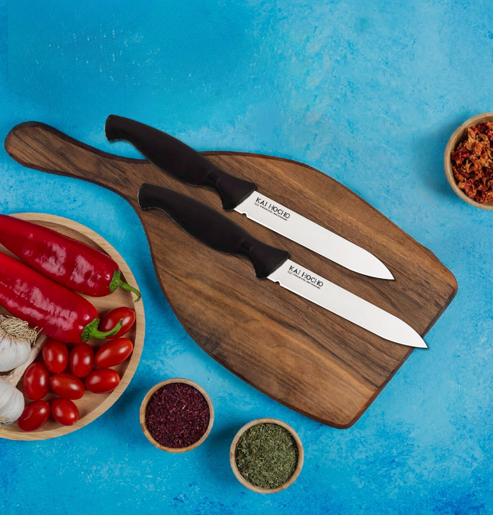 Kai Stainless Steel Kitchen Knife, 2 Pieces (Black)