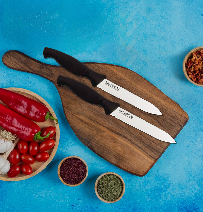 Kai Stainless Steel Kitchen Knife, 2 Pieces (Black)