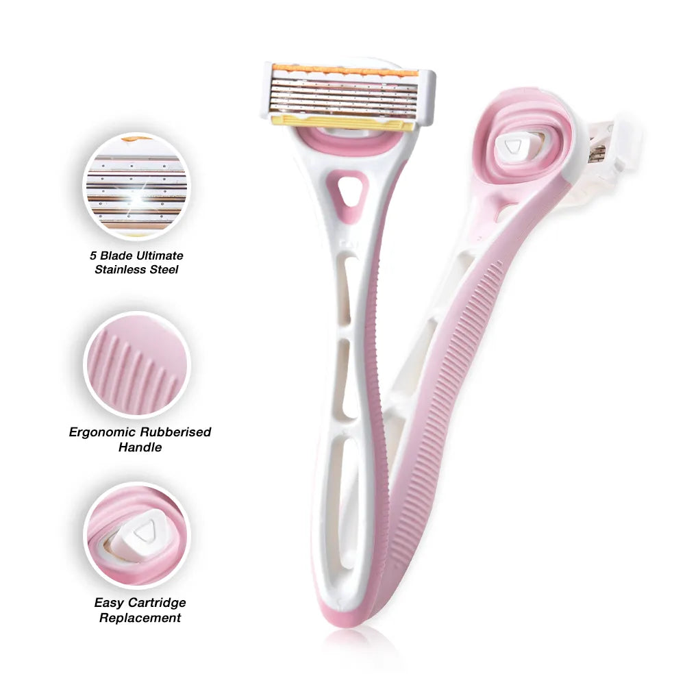 Kai Xfit Women 5 Blades Body Razor With 2 Cartridge