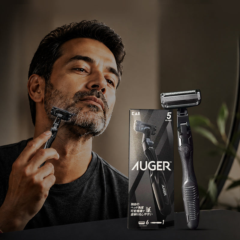 KAI Auger 5-Blade Razor Pack (1 Razor + 6 Cartridges)