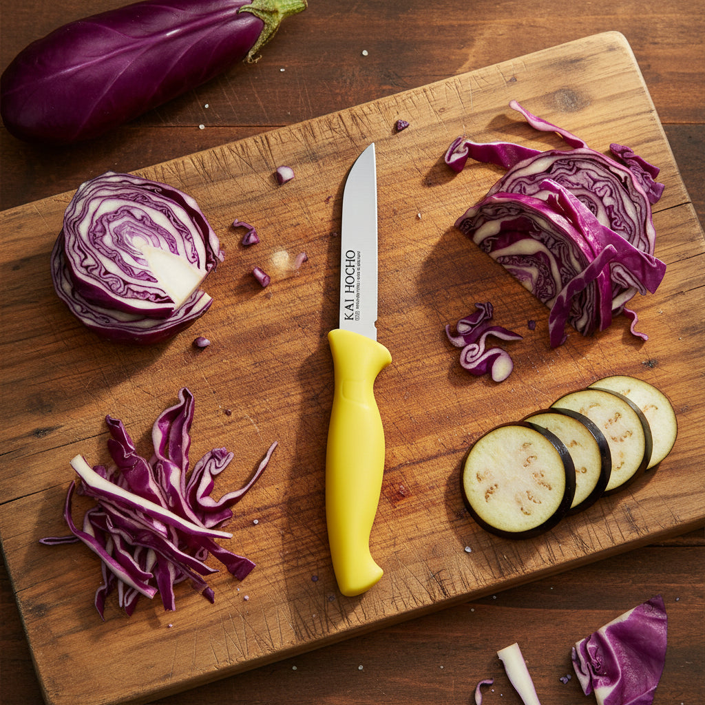 Kai Hocho Vegetable Knife Short Yellow