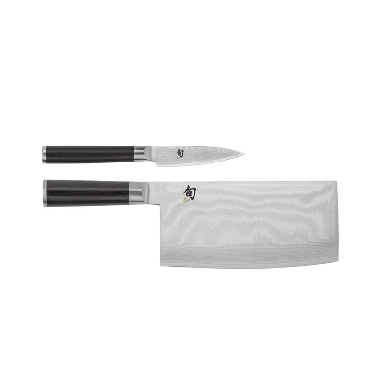 KAI Shun Classic 2 Pc Knife Set (Vegetable Cleaver 7" & Paring Knife 4")(DMS500)