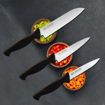 Kai Hocho Kitchen Knife Set (Pack of 3) (Serrated Knife 9.6cm, Utility (M) Knife 14.5cm, Utility (S) Knife 12.5cm Blade)