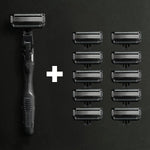 KAI Auger 5-Blade Razor Pack (1 Razor + 10 Cartridges)