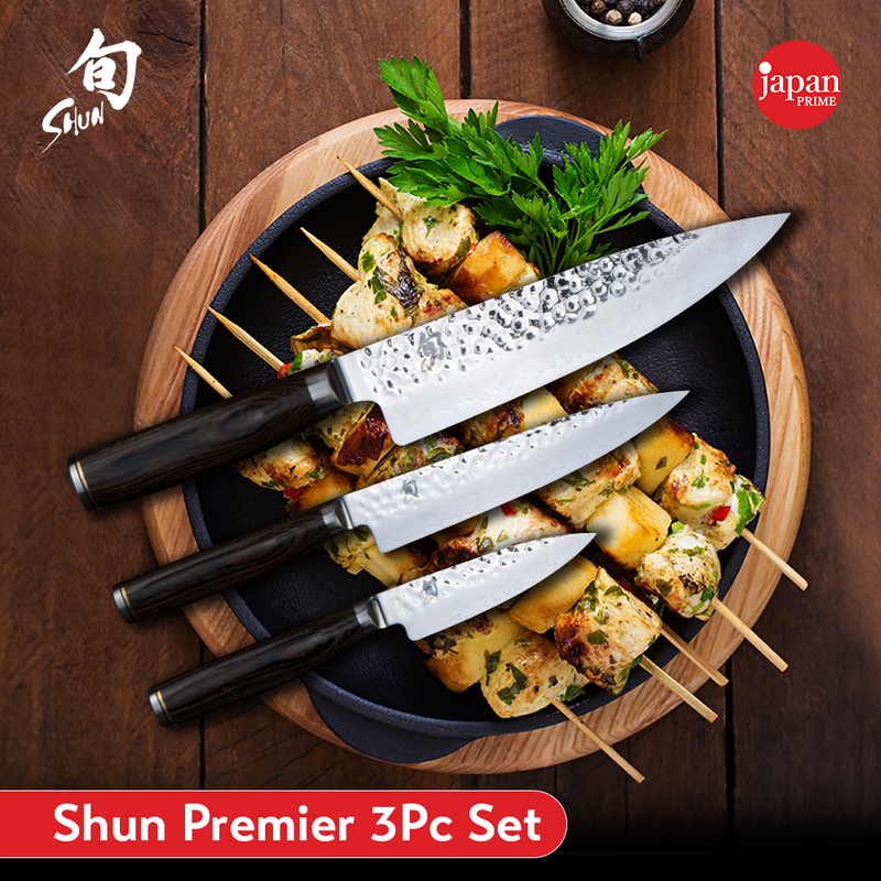 KAI Shun Premier 3 Pc Starter Knife Set (Chef 8", Utility 6.5", Paring 4" Knife)[TDMS0300]