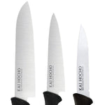 Kai Hocho Kitchen Knife Set (Pack of 3) (Serrated Knife 9.6cm, Utility (M) Knife 14.5cm, Utility (S) Knife 12.5cm Blade)