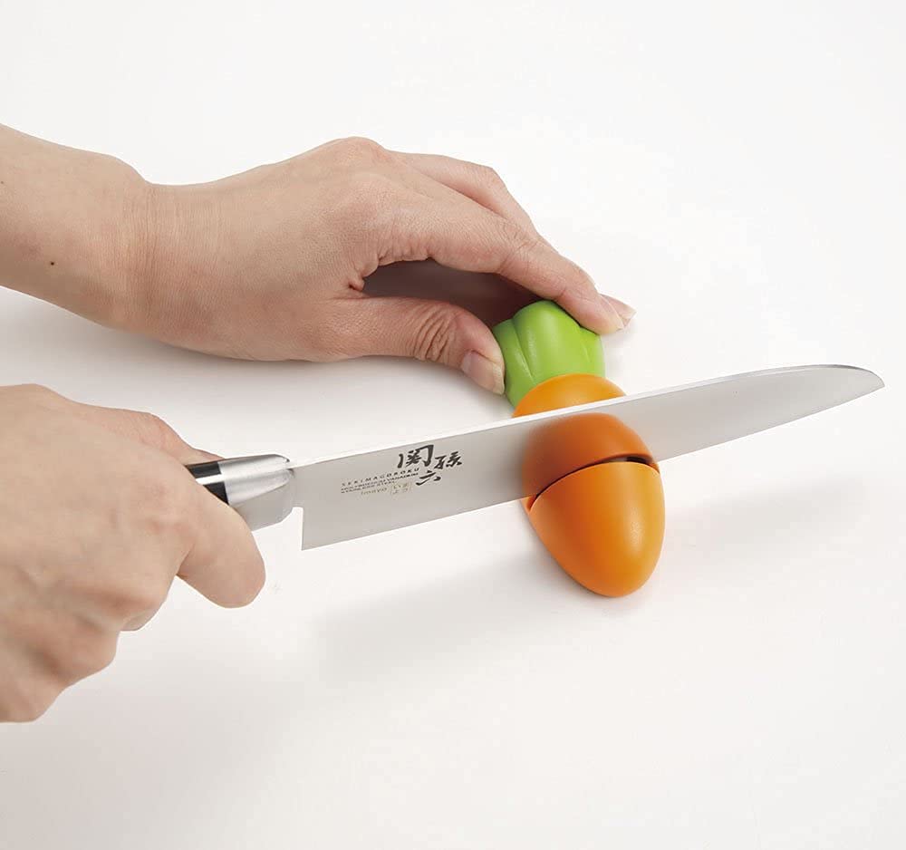 Kai Premium Knife Set [Nakiri, Santoku, Utility & Serrated Knife With Knife Sharpener]