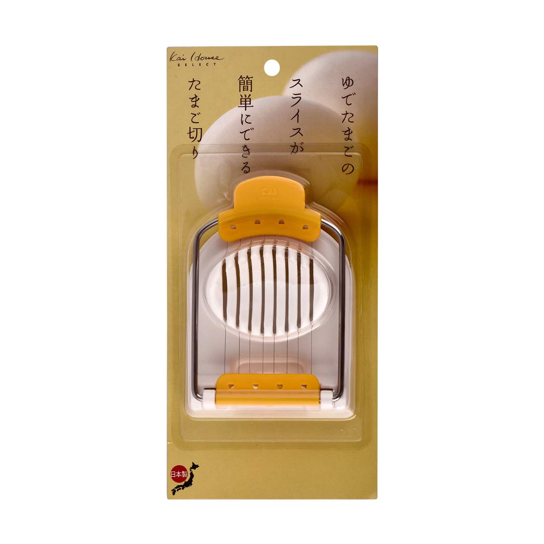 Kai Japan Stainless Steel Egg Slicer, White & Yellow