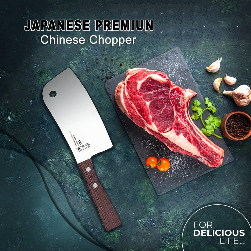 Kai Japanese Stainless Steel Chinese Chopper (6.69 Inch) - For Chef/Kitchen/Meat/Butcher/Chopping