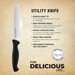 Kai Hocho Kitchen Knife Set (Pack of 3) (Serrated Knife 9.6cm, Utility (M) Knife 14.5cm, Utility (S) Knife 12.5cm Blade)