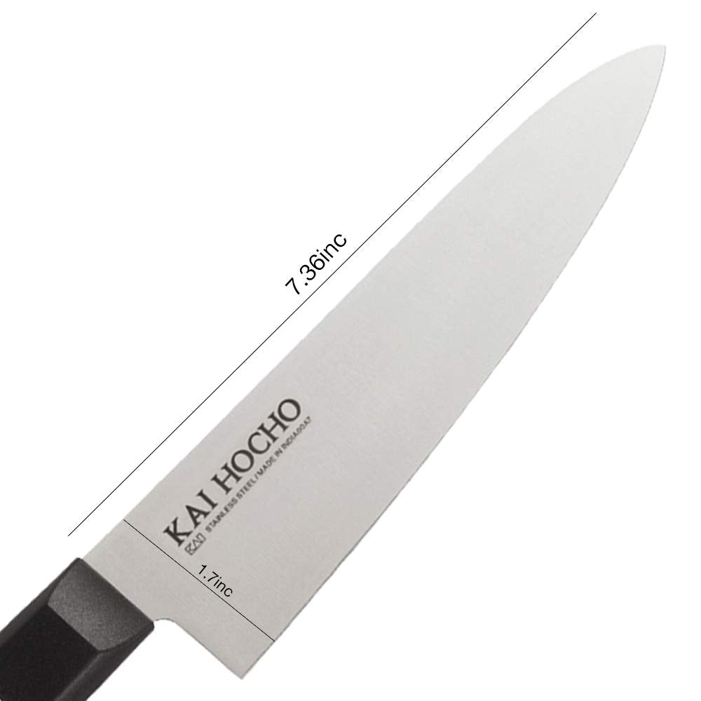 Kai Stainless Steel Premium Knife Set - Chef Hocho Knife 18.7 cm Blade, Santoku Big Knife 17.2 cm Blade and Santoku Small Knife 14.2 cm Blade