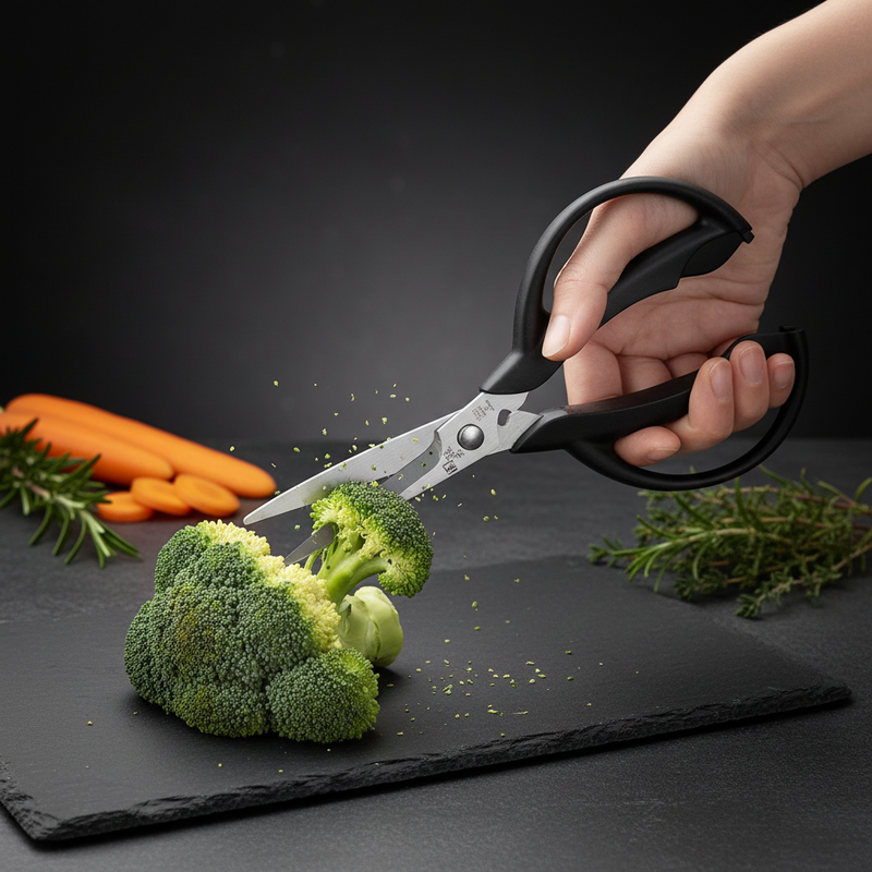 Kai Seki Magoroku Short Kitchen Scissors Stainless Steel