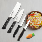 Kai Premium Knife Set [Nakiri, Santoku, Utility & Serrated Knife With Knife Sharpener]