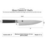 Kai Shun Classic Chef Knife 8" Stainless Steel [DM0706]