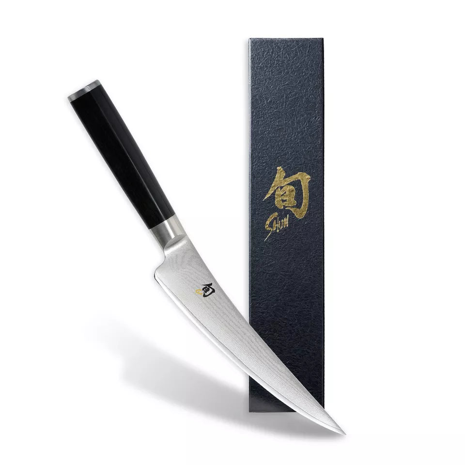 Shun Classic 6-Inch Boning & Fillet Knife - Japanese VG-MAX Steel Curved Blade For Meat & Fish